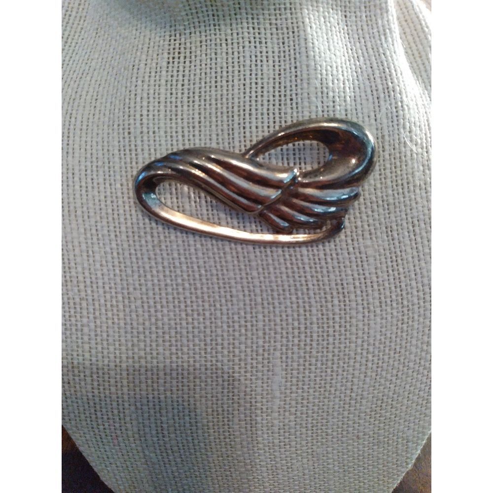 Vintage‎ Sterling Silver Brooch Pin Abstract Modernist Design Signed